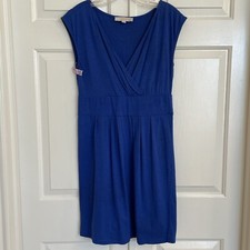 Ann Taylor LOFT Royal Blue Sleeveless Dress Sz M Cotton Blend Good Condition