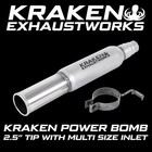 KRAKEN POWER BOMB 2.5" INCH TIP UNIVERSAL REAR SILENCER EXHAUST PIPE INC STRAP