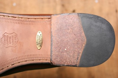 BRASS BOOT Genuine Caiman Alligator Cognac Leather Tassel  display picture 1