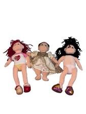 Vintage TY Beanie Kids Ginger Darling Debbie Flirty Francie Plush Dolls Lot of 3