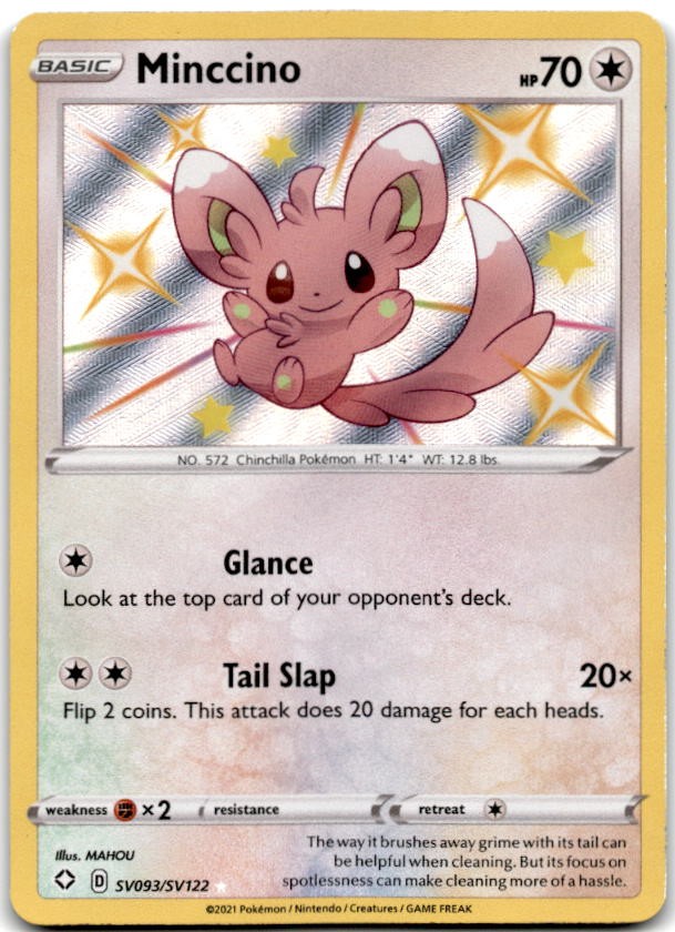 Minccino Shiny Holo Rare Shining Fates: Shiny Vault SV093/SV122 NM