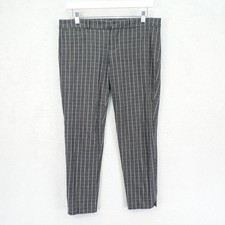 Banana Republic Sloan Gray Check Twill Canvas Pants -6 Petite 32 / 24.5- Low Ri