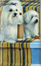 Maltese Art Printed on a Single Toggle light switch plate, made in USA