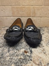 Coach Designer Fortunata Women's Black Logo Loafer Flats - Size 7B