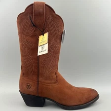Ariat Heritage Womens 7.5 B Brown Suede Leather R Toe Western Cowgirl Boots NEW