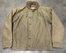 WWII U.S. NAVY USN N-1 PIQUE CORDUROY WINTER DECK JACKET (42) Alpaca