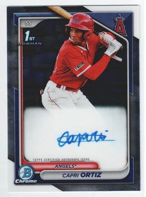 2024 Bowman Chrome Capri Ortiz 1st Rookie Autograph #CPA-CO Angels