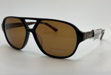 Calvin Klein CK18504S Aviator Sunglasses Black Plastic Brown Tinted Lens