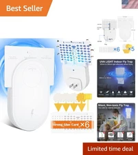 Child and Pet Safe Indoor Fly Trap with Night Light & 6 Glue Cards Included