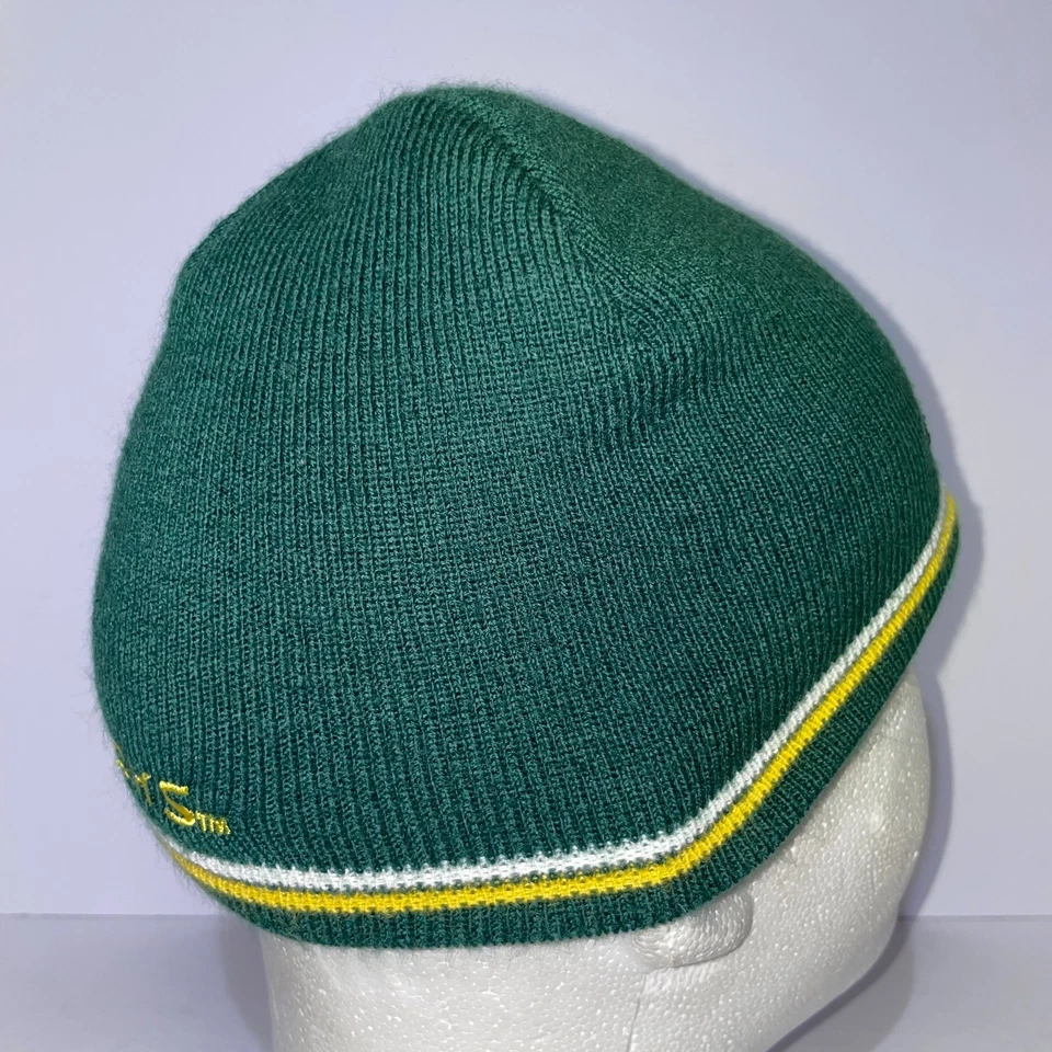 Gorra calavera tejida verde Y2K a rayas Oregon Ducks Foto 3 de 4