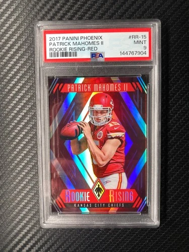 2017 Panini Phoenix Patrick Mahomes Rookie Risking Red #RR-15 /299 PSA 9