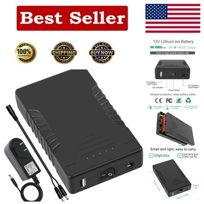 Rechargeable Li-ion Battery Pack with Dual Output - 12V & 5V for Diverse Uses