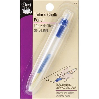 Dritz 678 Tailor's Chalk Pencil-Blue, Yellow & White Chalk