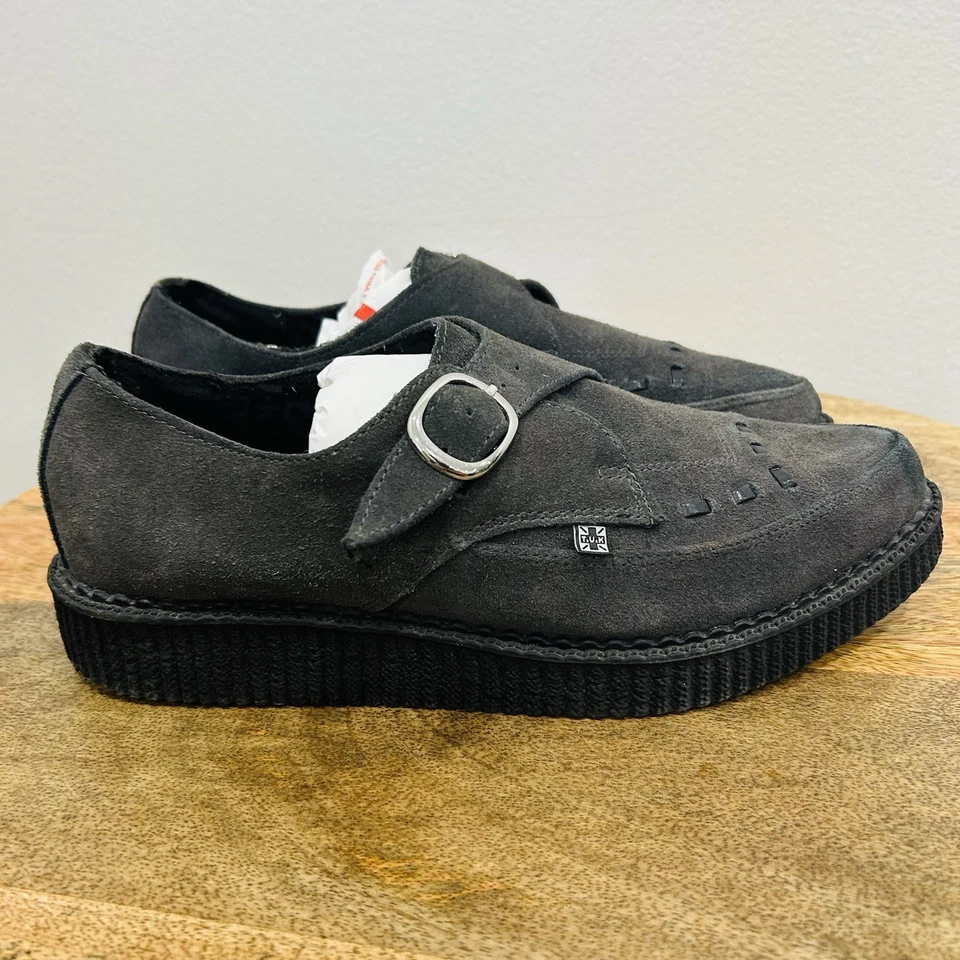 T.U.K GRIS GAMUZA HEBILLA CON CORREA ENREDADERA PUNTIAGUDA para hombre 9 A9764/13873 Foto 4 de 4