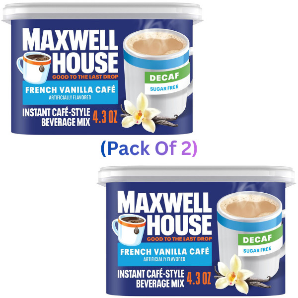 Maxwell House Instant Cafe-Style Beverage Mix, Decaf   4.3 oz(Pack Of 2)