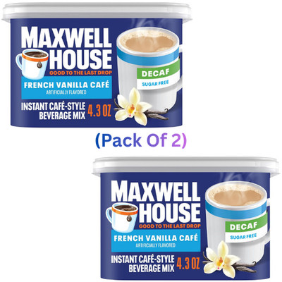 Maxwell House Instant Cafe-Style Beverage Mix, Decaf   4.3 oz(Pack Of 2)