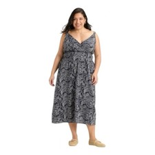 Universal Thread Size 1X Blue and White Paisley Midi Dress