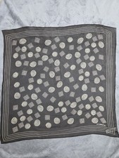 Vintage Liz Claiborne Silk Scarf Square Taupe Gray Brown 21" 1997