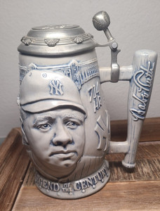 New York Yankees Babe Ruth "Legend of the Century" Ceramic Beer Stein (Repaired)