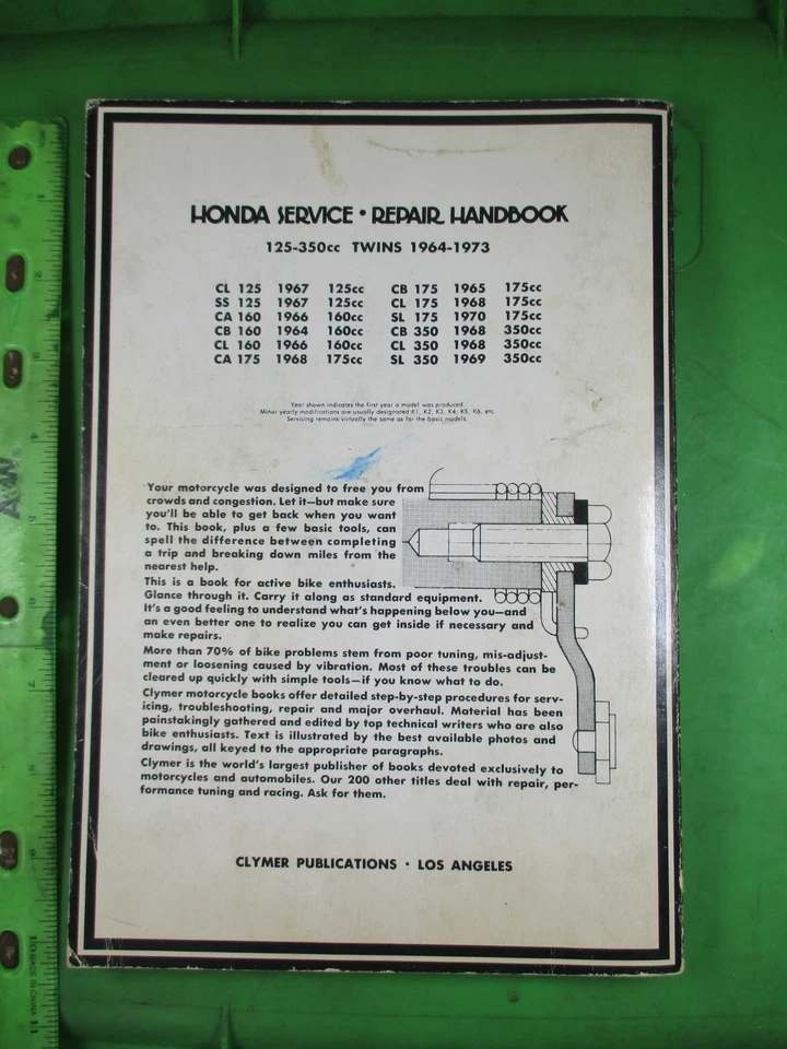 Clymer 1964-1973 Honda CB / Cl160 CB/CL / Sl175 Servizio Repair Manuale 214 - Immagine 2 di 4