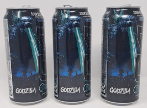 Godzilla C4 Energy Drink Themed Empty Cans Lot Of 3