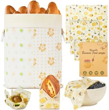 Reusable Beeswax Bread Bags & Food Wraps – Sustainable Kitchen Storage for Ho...