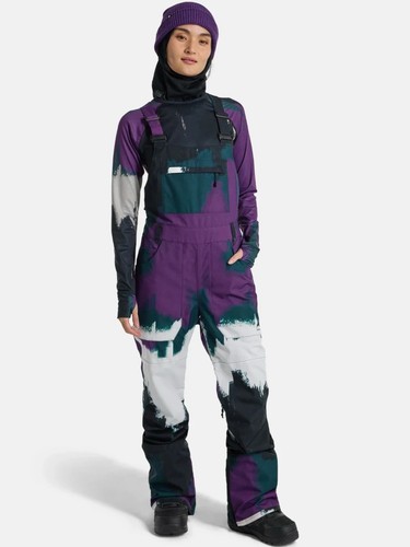 $259 BURTON Women's M Avalon Snow Bibs Snowboard Ski Winter Pants Forest Chalk