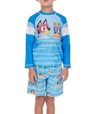 Bluey Toddler Boys' Rash Guard and Swim Trunks Set Size 4T NEW