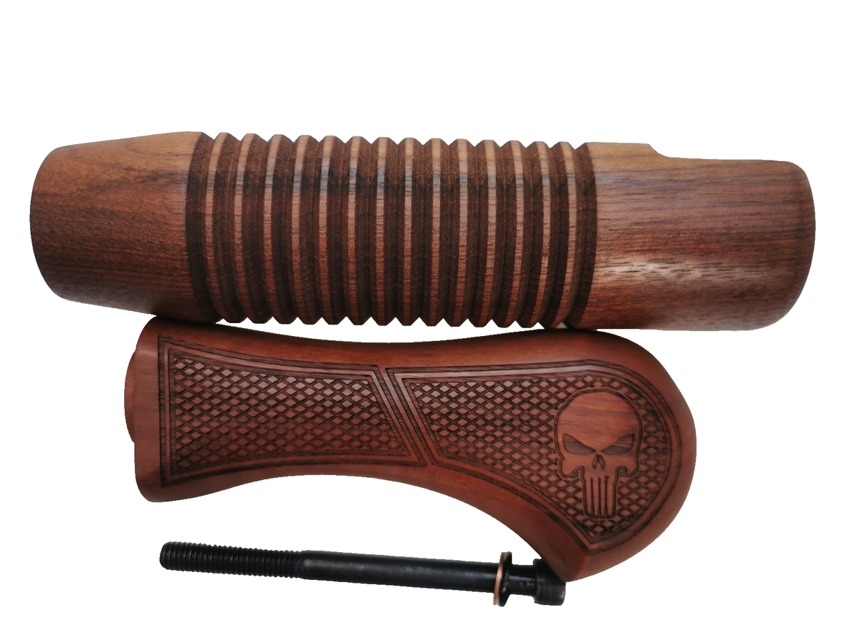 20 GAUGE MOSSBERG 590 SHOCKWAVE FOREND & STOCK GRIPS WALNUT WOOD