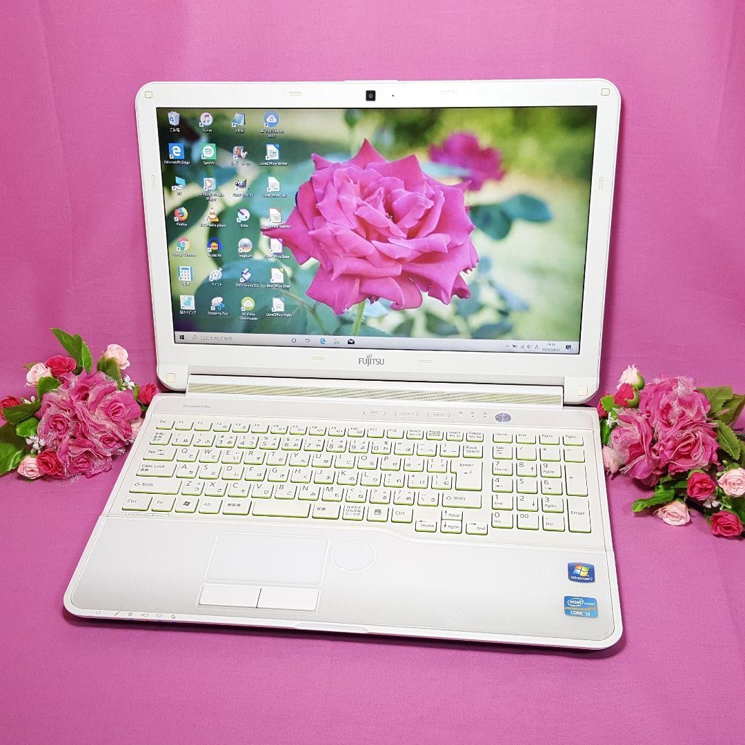美品 Fujitsu 8GB 爆速SSD win11 office2021 Fujitsu LIFEBOOK Notebook Laptop Windows 11 15.6in White SSD