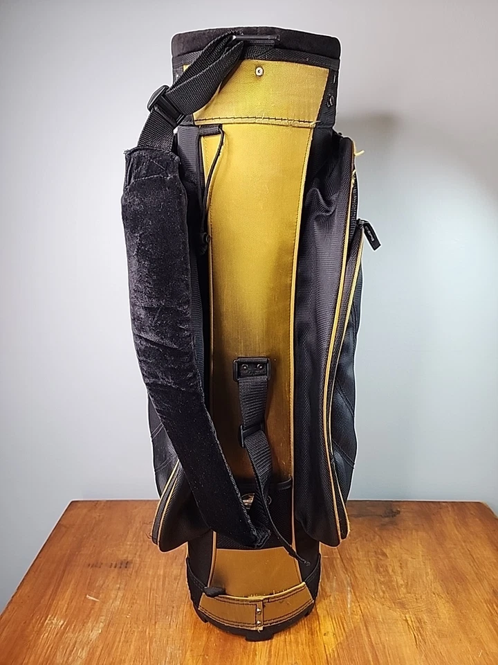 COBRA Golf Bag 5 Dividers Standing Bag 7 Pockets Black Gold 35" w Shoulder Strap - Image 3 of 4