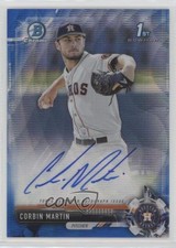 2017 Bowman Draft Chrome Pick Blue Wave Refractor 5/150 Corbin Martin Auto 4l3