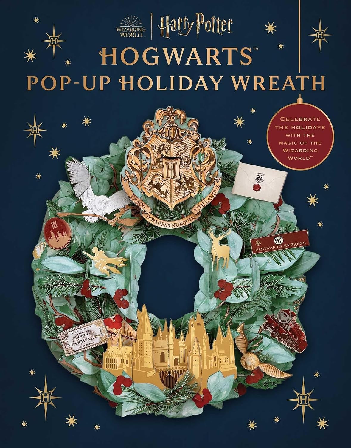 Harry Potter - Hogwarts Pop-Up Holiday Wreath NEW + *FREE P&P*