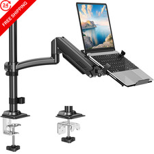 MOUNT PRO Laptop Arm Desk Mount for Max 22lbs 17" With Pole, Black