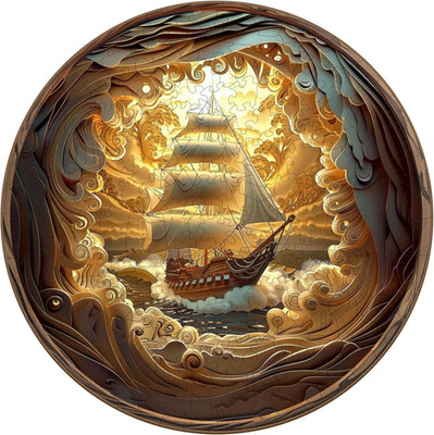 Wooden Puzzles for Adults, 3D Vision Effect-3D Sailing Wood Puzzles Adult, Uniqu