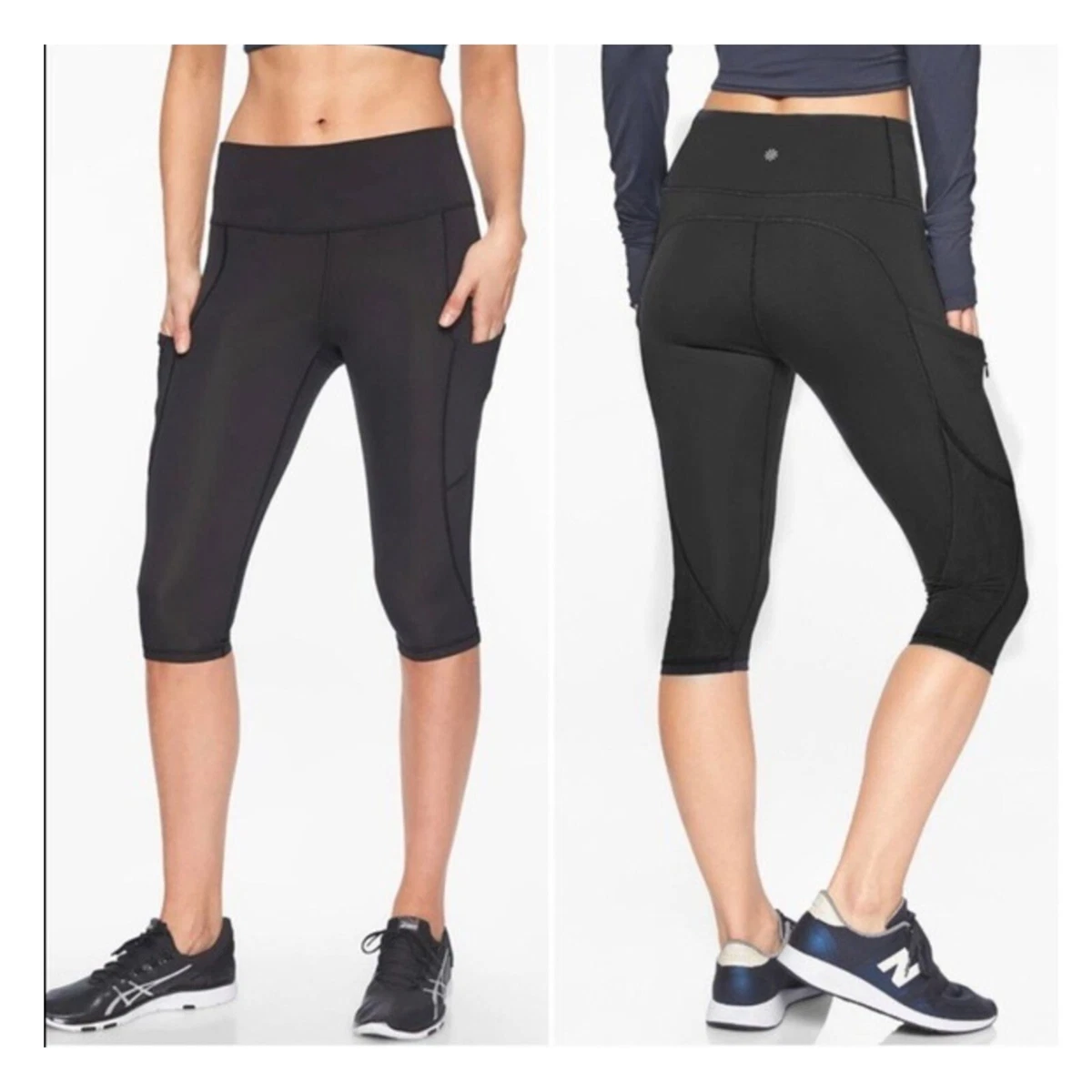 Athleta All In Crop Leggings #210144 Black Size Small