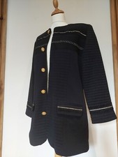 Diane Freis Strickjacke schwarz gold Vintage, Designer, verziert Abend S/M