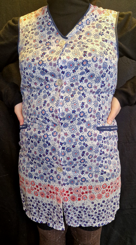 Nylon Dederon kittel schürze Vintage Apron Gr. 164 -Original 70er Jahre---