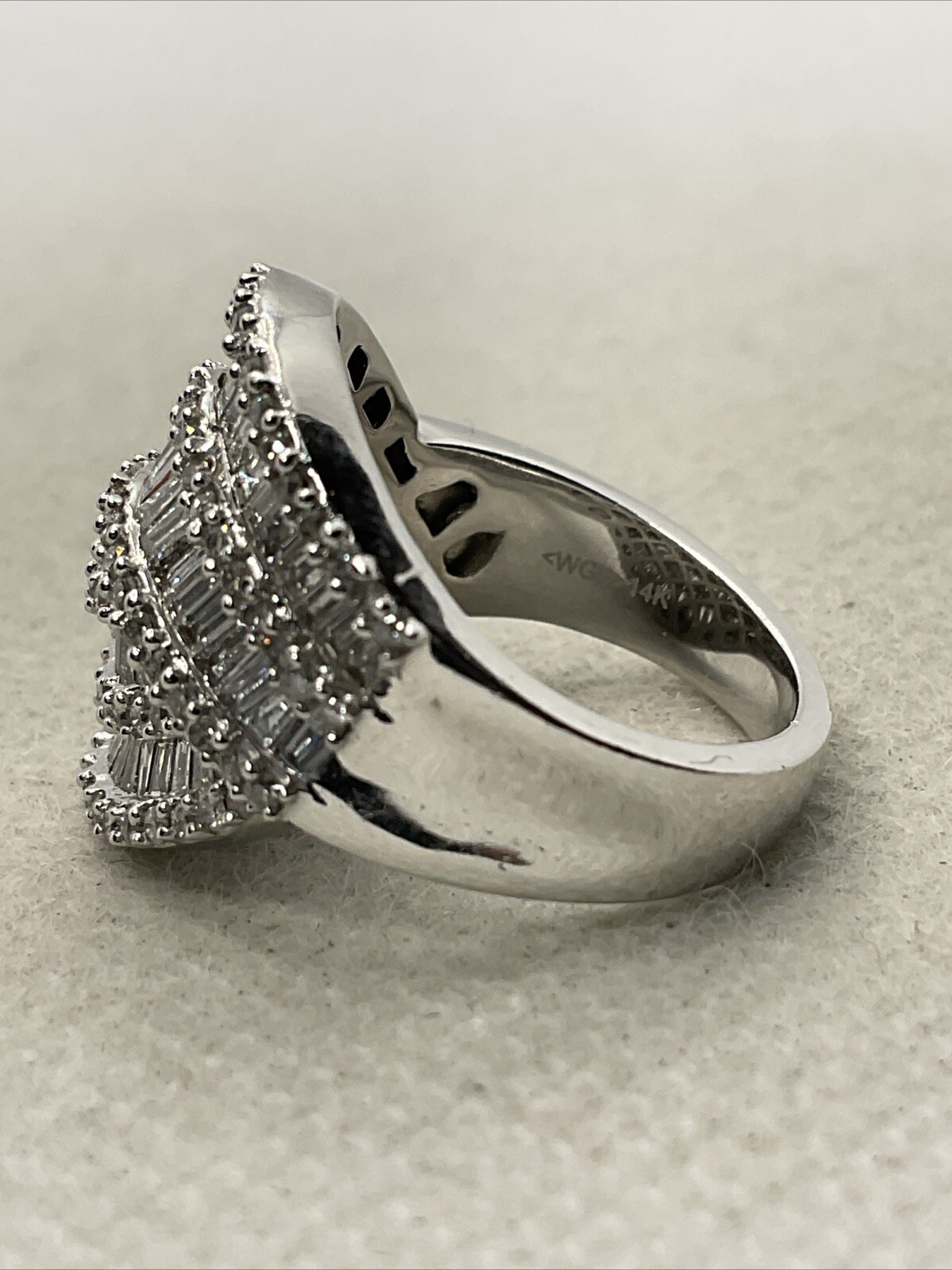 AWESOME Solid 14K White Gold Mixed Shape Diamonds… - image 2