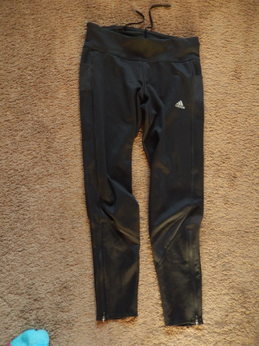 Adidas Aeroready Womens Running Joggers Pants Sz M Gray Stripe Zip Ankle - Picture 2 of 13