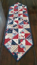 Handmade quilted table runner/red, white and blue/ 4th of July/patriotic
