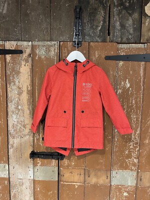 Futurino Jacke Mantel Kapuze Kinder Jungen Gr. 98 rot Taschen Full Zip Logo