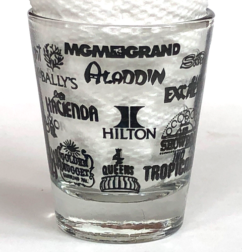 Vaso de chupito de recuerdo de Las Vegas Stardust Aladdin Riviera Sahara Luxor de colección - Imagen 3 de 11
