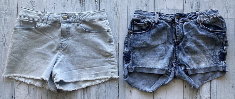 Girls Size 14 [x2 Pair] Jean Shorts Calvin Klein Mid Rise Boy / Imperial Star