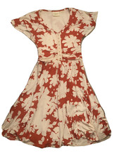 Anthropologie Summer Breeze Floral Dress By Maeve Red Size Size XS
