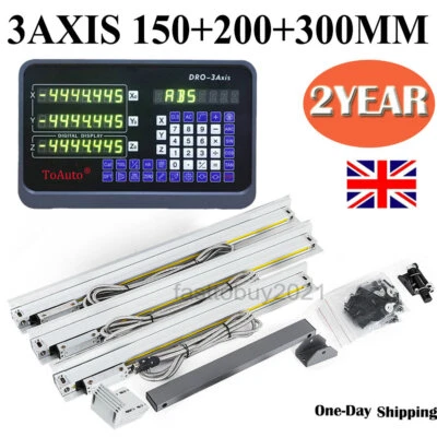 3Axis DRO Digital Readout+5µm Linear Scale 6" & 8" & 12" Kit CNC Milling Machine
