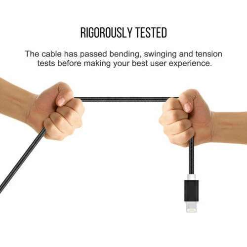 6ft Braided Cable Cord  For iPhone , USB C  Charger Charging Heavy Duty Android - Image 4 of 4