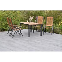 Merxx GartenmöBel Athos Set 5Tlg. 4 Klappsessel + 1 Tisch 150 X 90 Cm