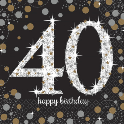 40. Geburtstag Party Servietten Amscan Motivservietten Tisch Deko Dekoration