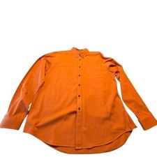 Eddie Bauer Mens Orange Lonh Sleeve Button Down Shirt Size XXL Tall D59